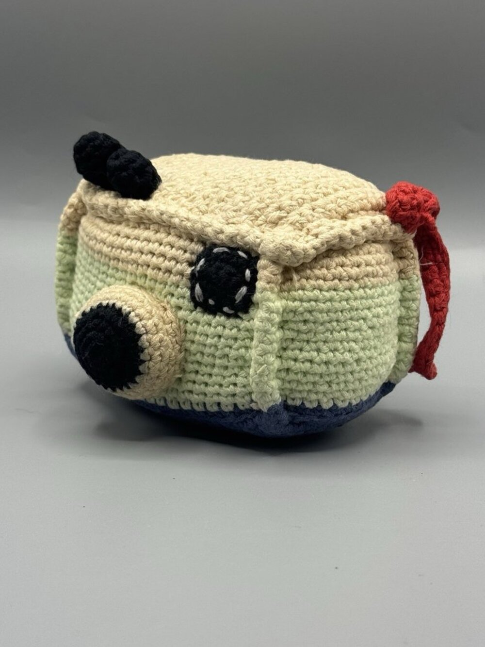 Pebble Camera Crochet/Knit Plush Cotton Rattle Stuffed Baby Toy 4.5" 2021
